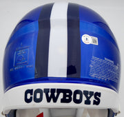 Ezekiel Elliott Autographed Dallas Cowboys Flash Blue Full Size Authentic Speed Helmet (Smudge) Beckett BAS #WT81470