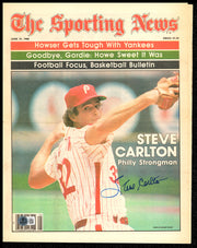 Steve Carlton Autographed Sporting News Cover Philadelphia Phillies Beckett BAS QR #BM37801