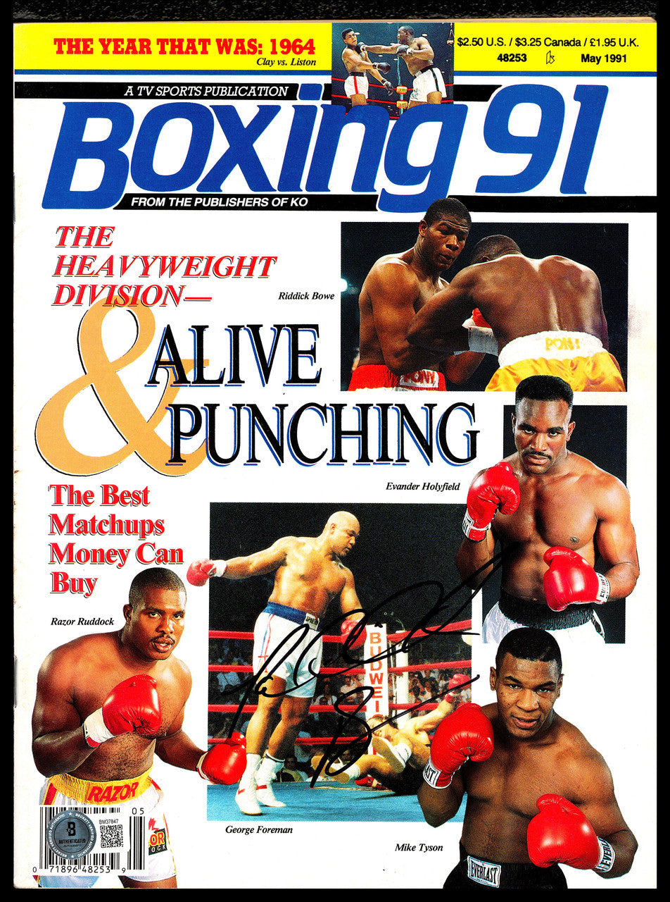 Riddick Bowe Autographed Magazine Beckett BAS QR #BM37847