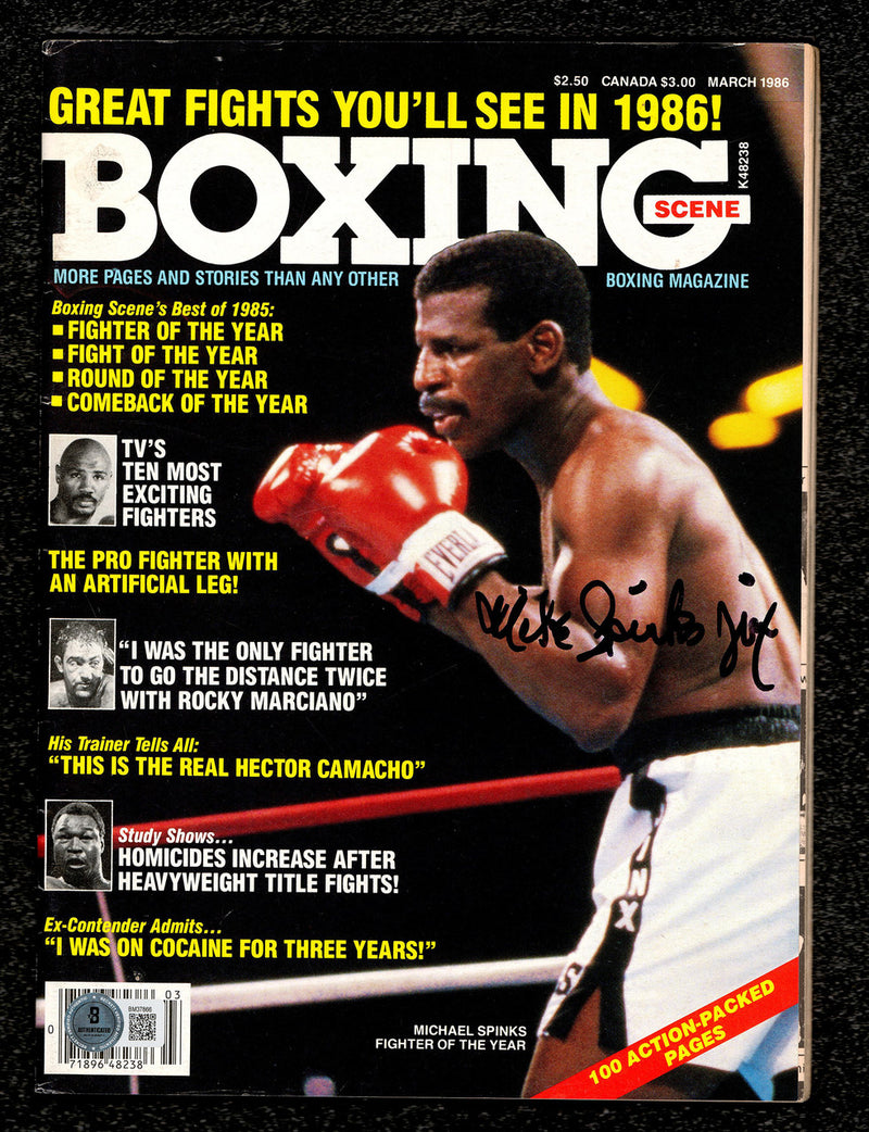 Michael Spinks "Jinx" Autographed Magazine Beckett BAS QR #BM37866