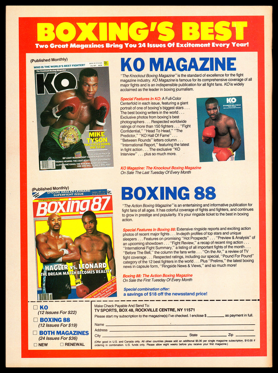 Michael Spinks "Jinx" Autographed Magazine Beckett BAS QR #BM37862