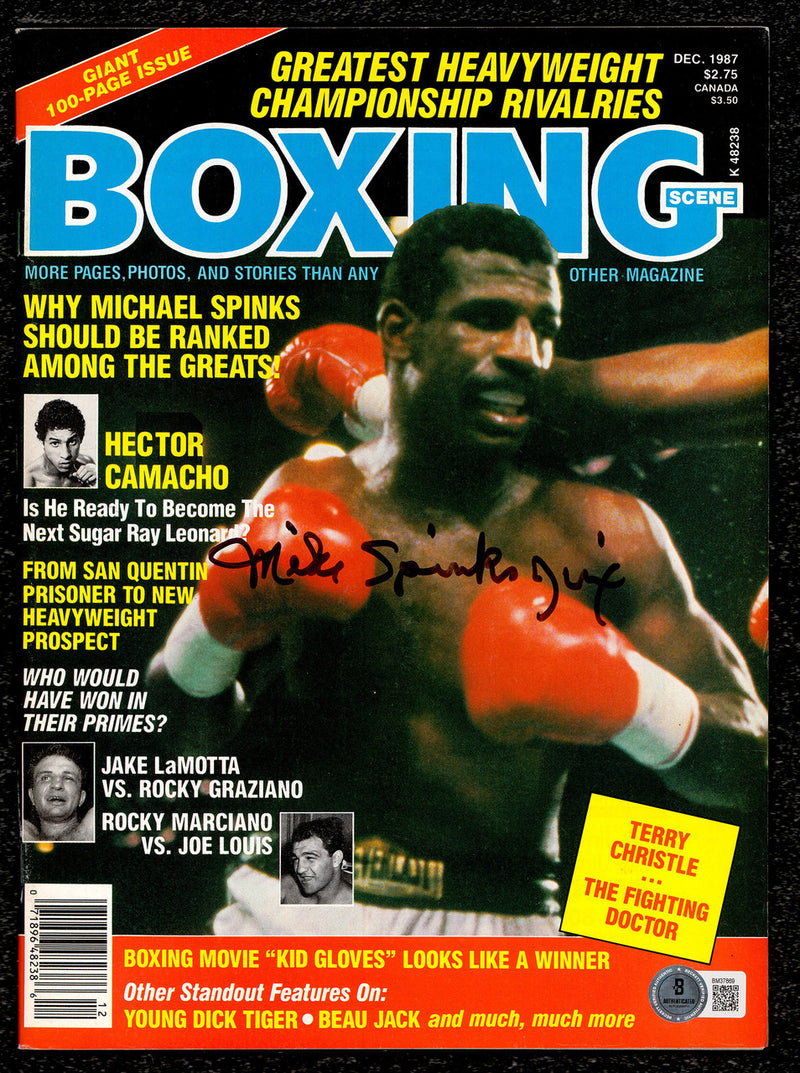 Michael Spinks "Jinx" Autographed Magazine Beckett BAS QR #BM37869