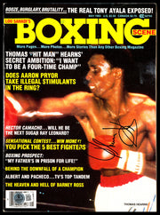 Thomas Hit Man Hearns Autographed Magazine Beckett BAS QR #BM37885