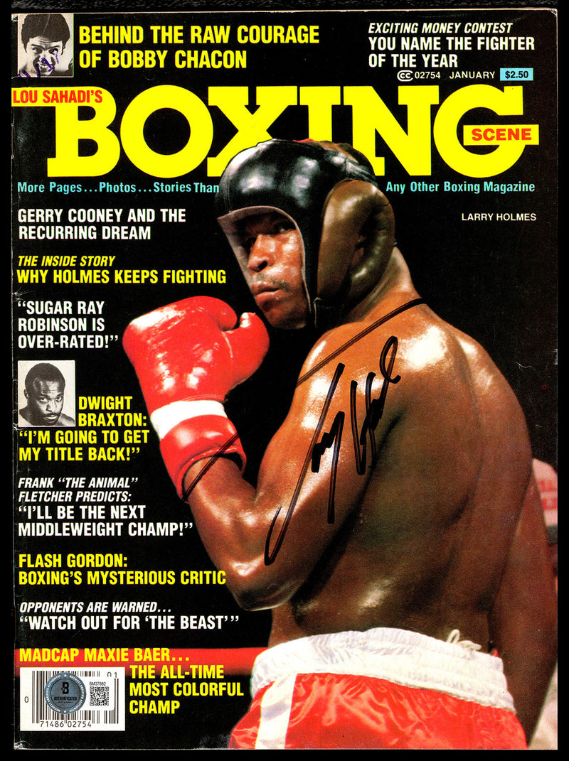 Larry Holmes Autographed Magazine Beckett BAS QR #BM37882