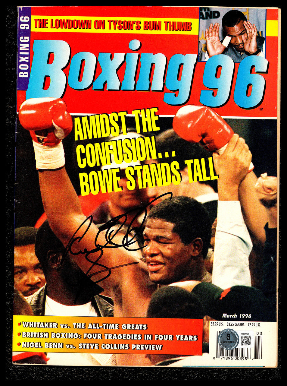Riddick Bowe Autographed Magazine Beckett BAS QR #BM37846
