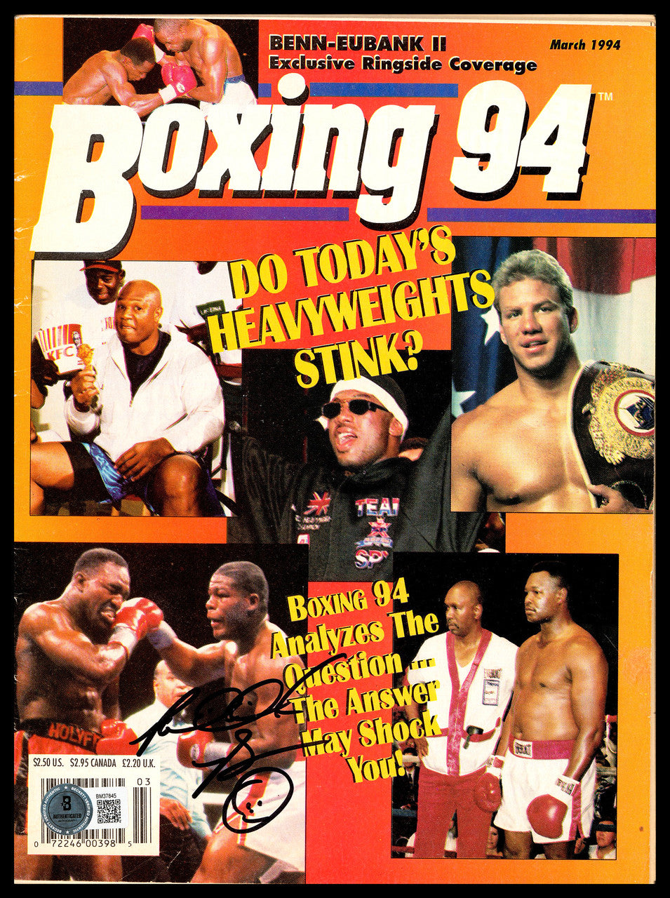 Riddick Bowe Autographed Magazine Beckett BAS QR #BM37845
