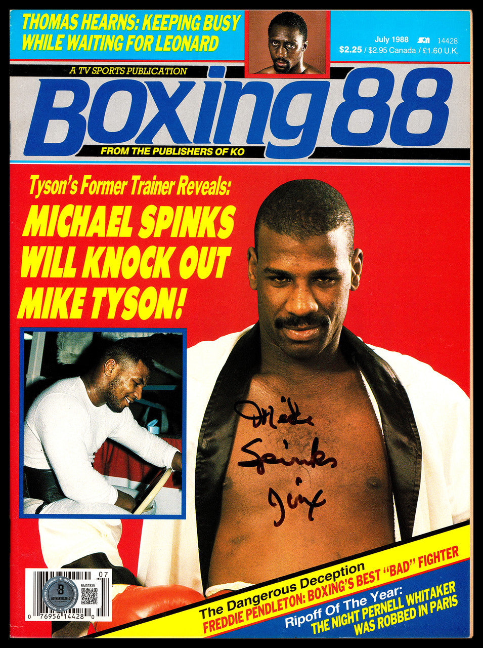 Michael Spinks "Jinx" Autographed Magazine Beckett BAS QR #BM37839