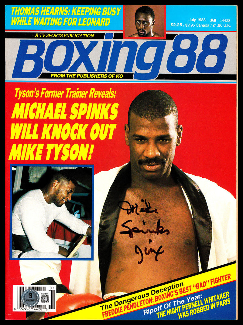 Michael Spinks "Jinx" Autographed Magazine Beckett BAS QR #BM37839