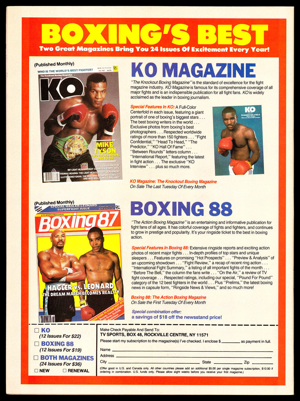 Michael Spinks "Jinx" Autographed Magazine Beckett BAS QR #BM37838