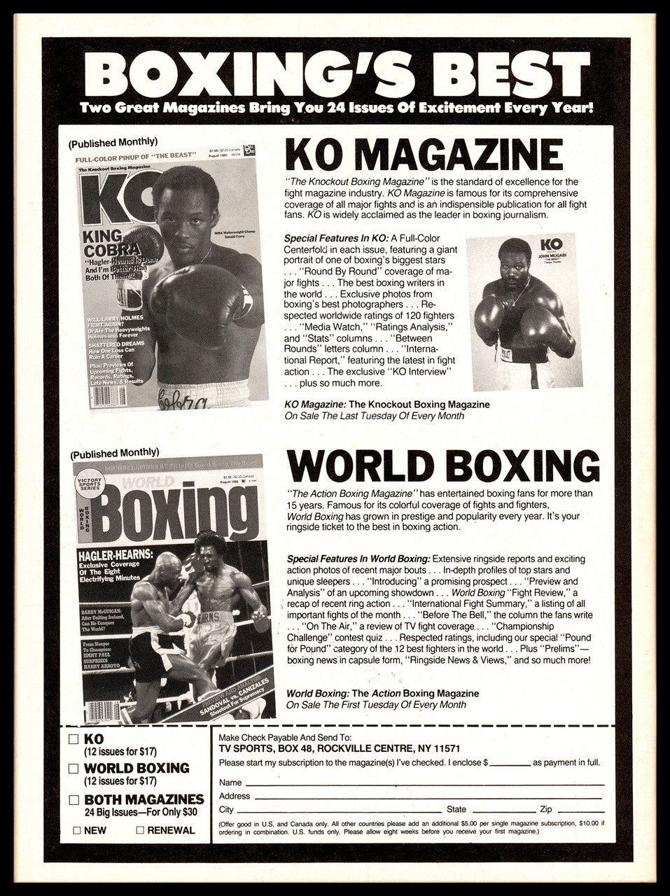 Michael Spinks "Jinx" Autographed Magazine Beckett BAS QR #BM37860