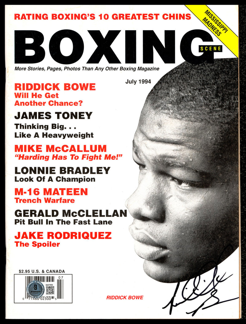 Riddick Bowe Autographed Magazine Beckett BAS QR #BM37856