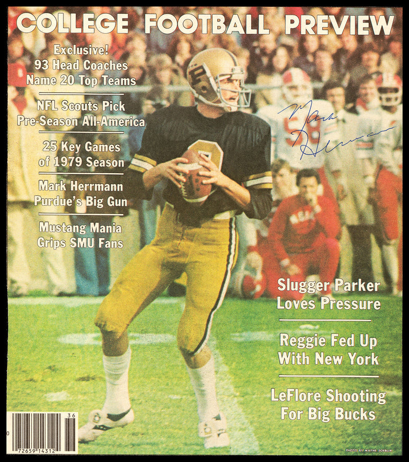 Mark Herrmann Autographed Magazine Page Photo Purdue SKU #236372