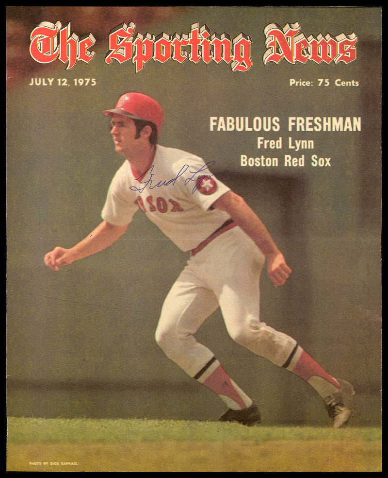 Fred Lynn Autographed Sporting News Cover Boston Red Sox SKU #236310