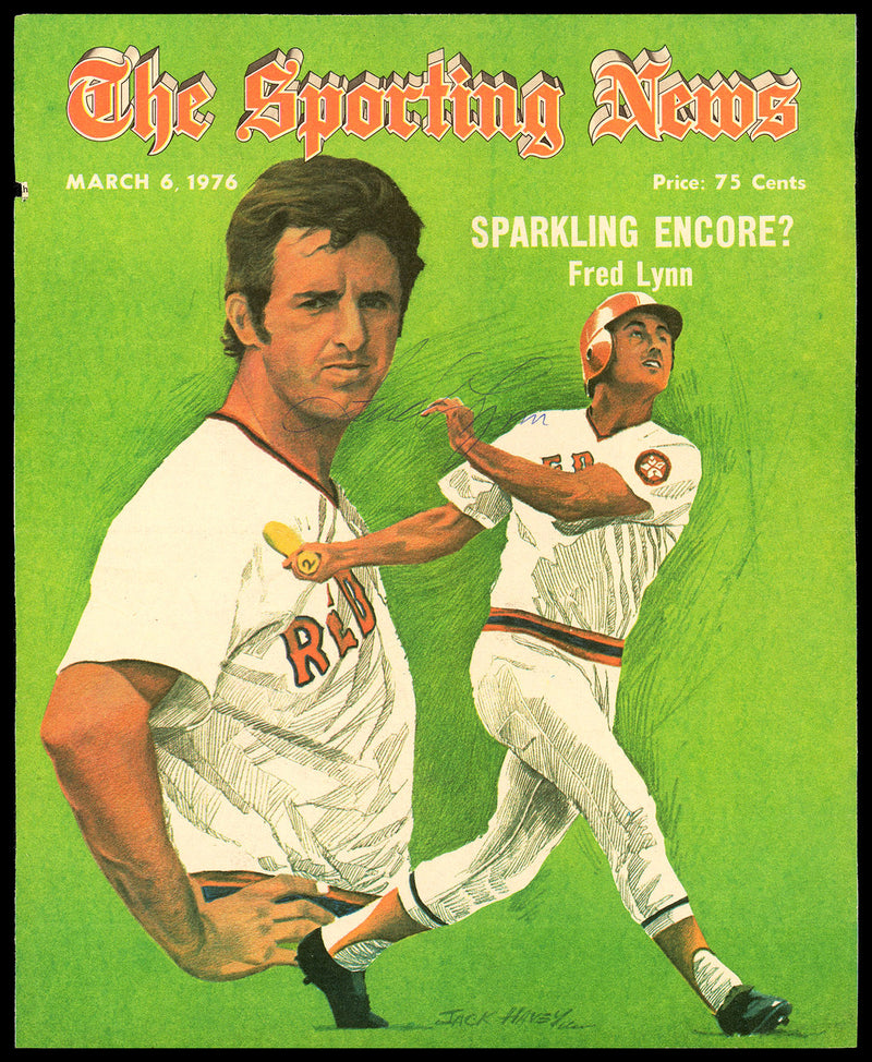 Fred Lynn Autographed Sporting News Cover Boston Red Sox SKU #236290