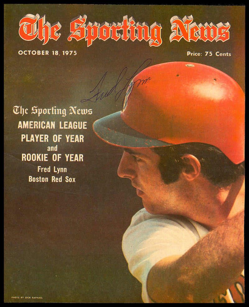 Fred Lynn Autographed Sporting News Cover Boston Red Sox SKU #236298