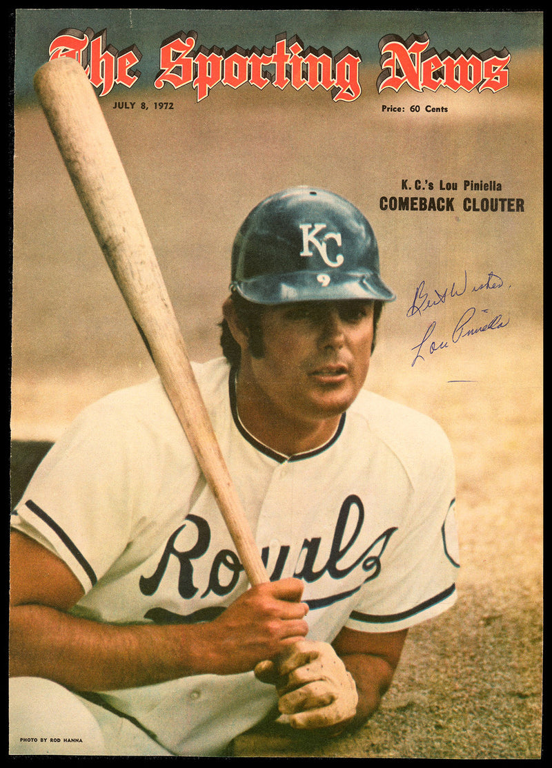 Lou Piniella Autographed Sporting News Cover Kansas City Royals "Best Wishes" SKU #236305