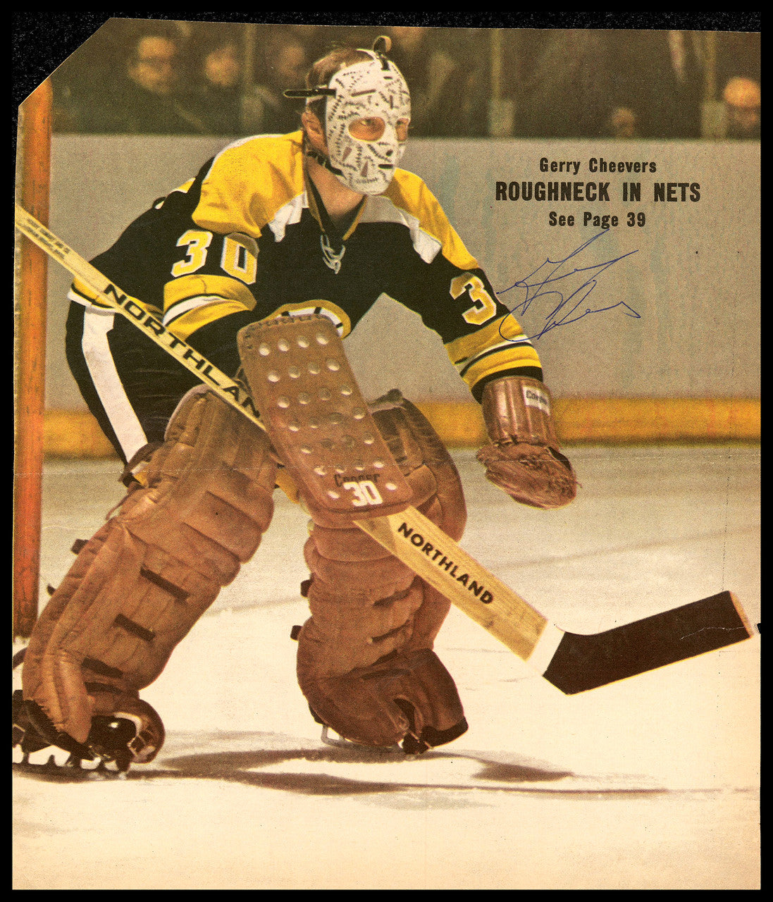 Gerry Cheevers Autographed Sporting News Cover Boston Bruins SKU #236266