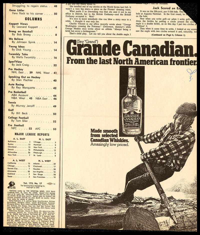 Gerry Cheevers Autographed Sporting News Cover Boston Bruins SKU #236266