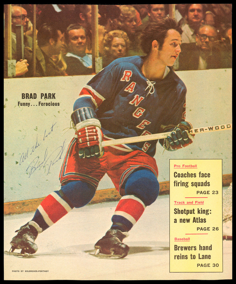 Brad Park Autographed Sporting News Cover New York Rangers "All the Best" SKU #236269