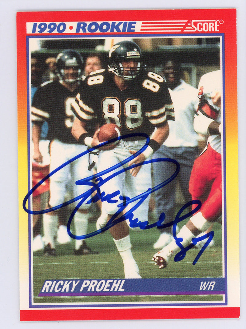 Ricky Proehl Autographed 1990 Score Card #654 Phoenix Cardinals SKU #134719