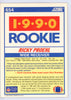 Ricky Proehl Autographed 1990 Score Card #654 Phoenix Cardinals SKU #134720
