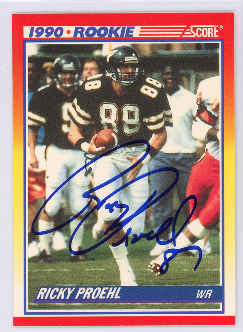 Ricky Proehl Autographed 1990 Score Card #654 Phoenix Cardinals SKU #134720
