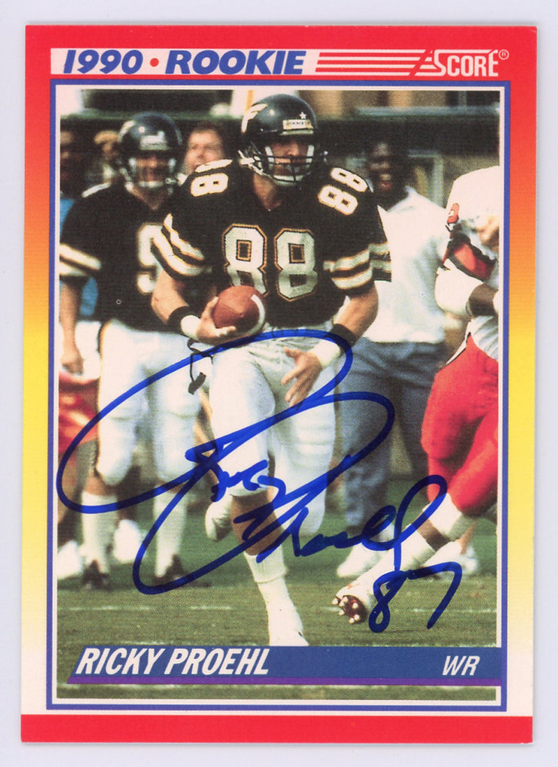 Ricky Proehl Autographed 1990 Score Card #654 Phoenix Cardinals SKU #134722
