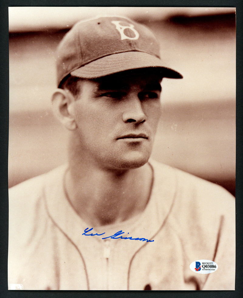 Lee Grissom Autographed 8x10 Photo Brooklyn Dodgers Beckett BAS #Q03086