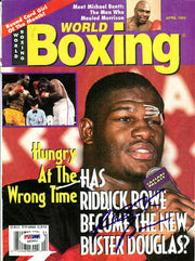 Riddick Bowe Autographed Boxing World Magazine Cover PSA/DNA #Q95952