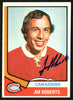 Jim Roberts Autographed 1974-75 Topps Card #78 Montreal Canadiens SKU #150080