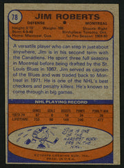 Jim Roberts Autographed 1974-75 Topps Card #78 Montreal Canadiens SKU #150081