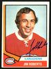 Jim Roberts Autographed 1974-75 Topps Card #78 Montreal Canadiens SKU #150081