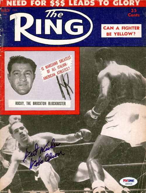 Carl "Bobo" Olson Autographed The Ring Magazine Cover PSA/DNA #S48618