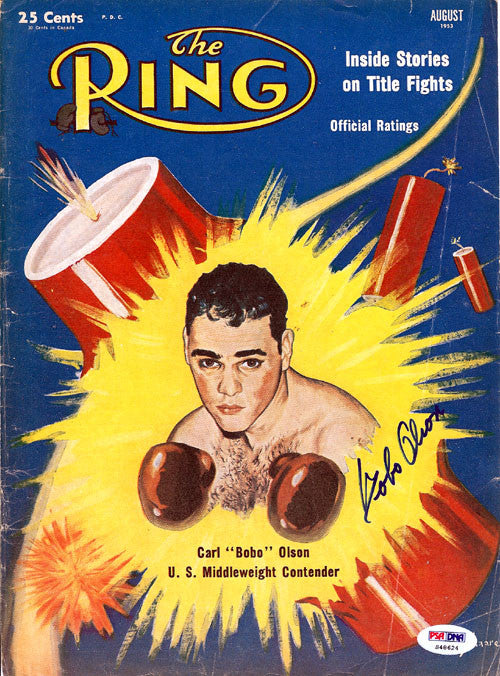 Carl "Bobo" Olson Autographed The Ring Magazine Cover PSA/DNA #S48624