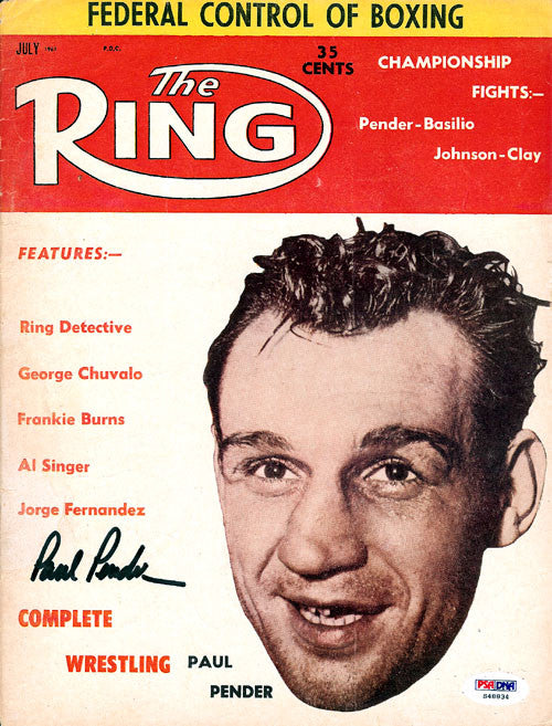 Paul Pender Autographed The Ring Magazine Cover PSA/DNA #S48834