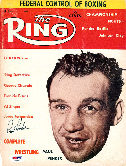 Paul Pender Autographed The Ring Magazine Cover PSA/DNA #S48842