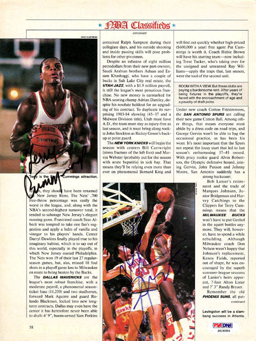 Terry Cummings & Cliff Levingston Autographed Magazine Page Photo PSA/DNA #S63084