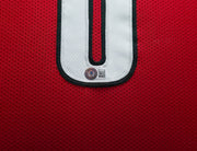 Portland Trail Blazers Damian Lillard Autographed Framed Red Jersey Beckett BAS Stock #253344
