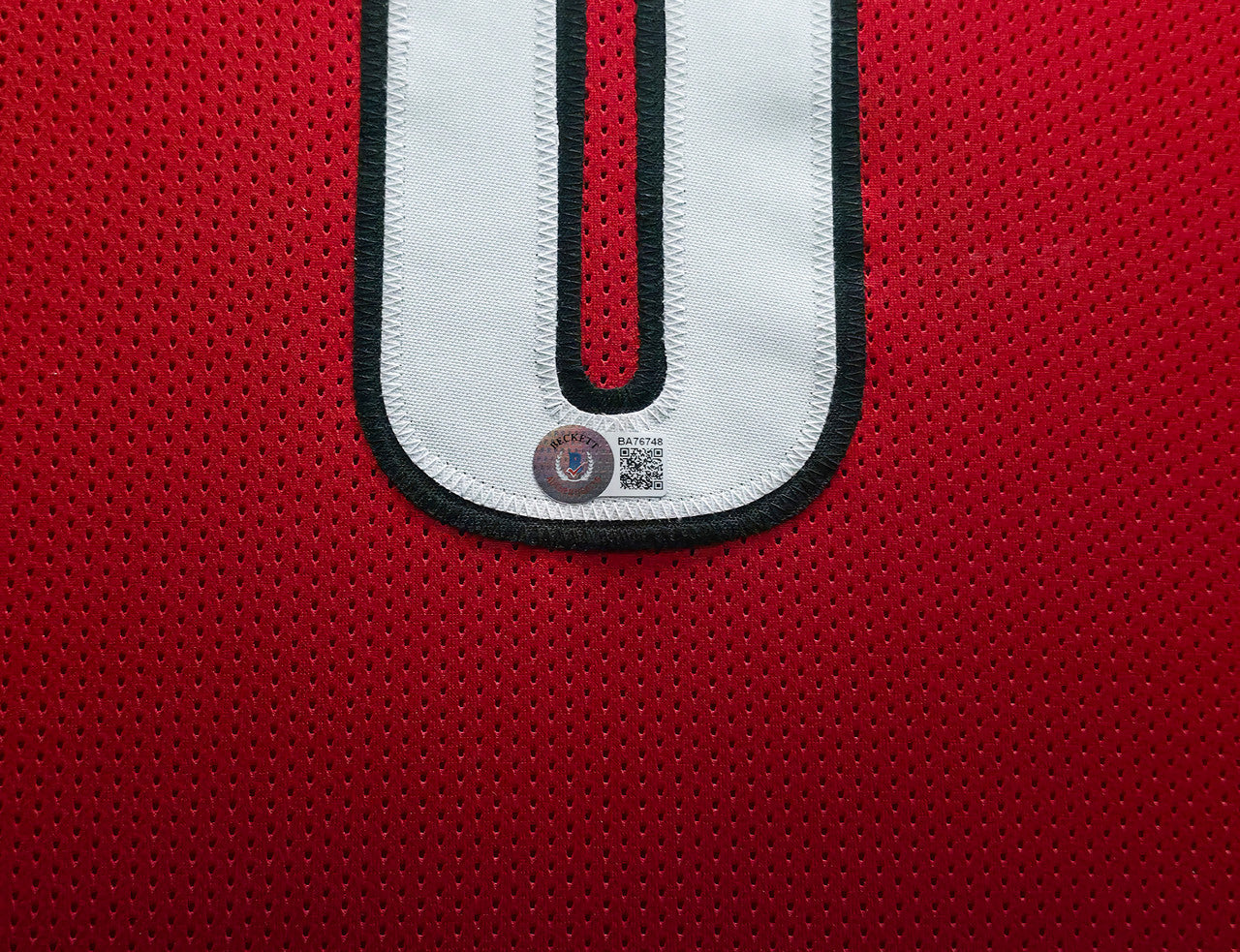 Portland Trail Blazers Damian Lillard Autographed Framed Red Jersey Beckett BAS Stock #253344