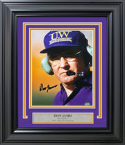 Don James Autographed Framed 8x10 Photo Washington Huskies MCS Holo Stock #253368