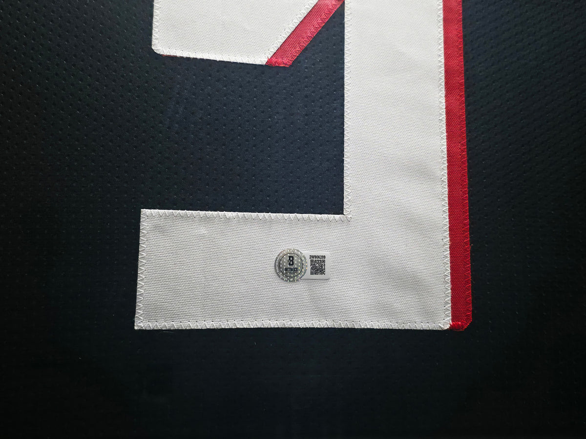 Atlanta Falcons Michael Penix Jr Autographed Framed Black Jersey Beckett BAS Witness Stock #252810