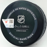 Yanni Gourde Autographed Seattle Kraken 2021-22 Inaugural Season Logo Game Hockey Puck Seattle Kraken Fanatics Holo Stock #253915