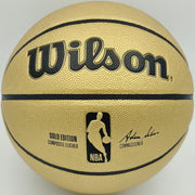 Allen Iverson Autographed Gold Edition Composite Leather Basketball Philadelphia 76ers Beckett BAS Witness Stock #253647