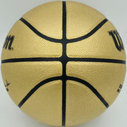 Allen Iverson Autographed Gold Edition Composite Leather Basketball Philadelphia 76ers Beckett BAS Witness Stock #253647