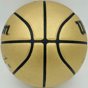 Allen Iverson Autographed Gold Edition Composite Leather Basketball Philadelphia 76ers Beckett BAS Witness Stock #253647