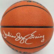 Julius "Dr. J" Erving Autographed Authentic Series Indoor/Outdoor Basketball Philadelphia 76ers Beckett BAS Witness Stock #253708