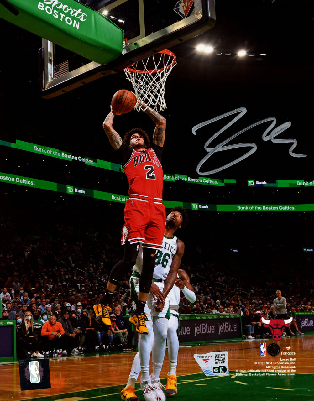 Lonzo Ball Autographed 8x10 Photo Chicago Bulls Fanatics Holo Stock #253923
