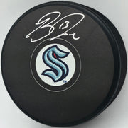 Brandon Tanev Autographed Seattle Kraken Logo Hockey Puck Fanatics Holo Stock #254167