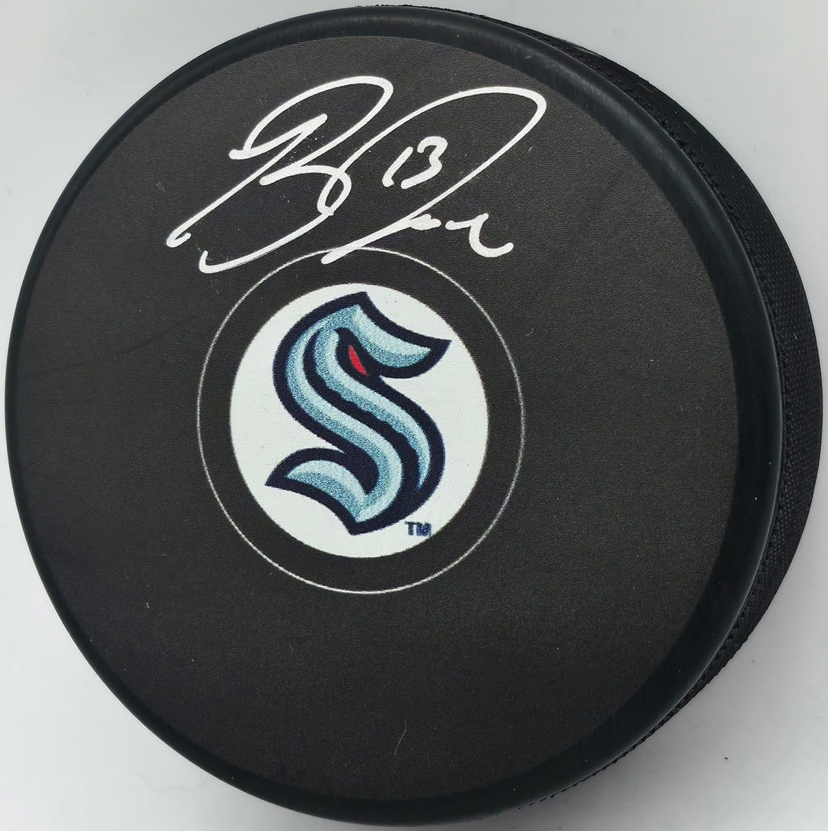 Brandon Tanev Autographed Seattle Kraken Logo Hockey Puck Fanatics Holo Stock #254167