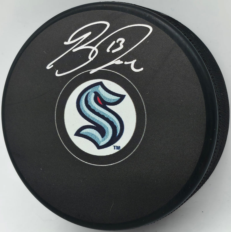 Brandon Tanev Autographed Seattle Kraken Logo Hockey Puck Fanatics Holo Stock #254167